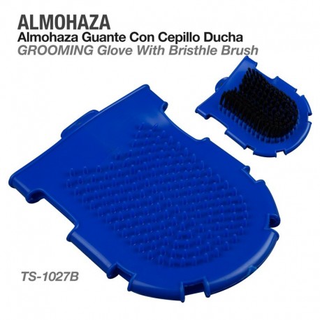 Almohaza guante con cepillo ducha