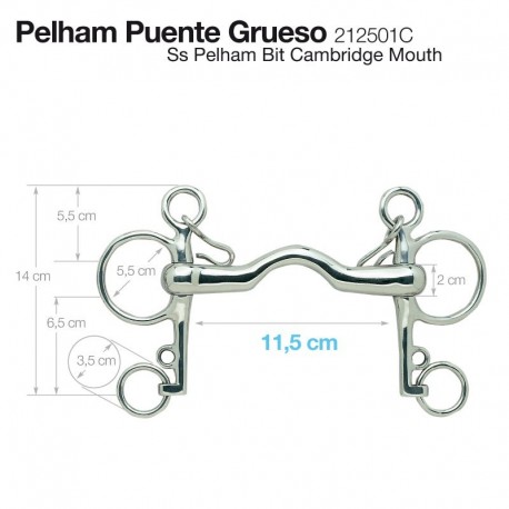 Bocado Pelham puente grueso