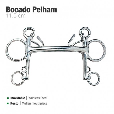 Bocado Pelham recto inox