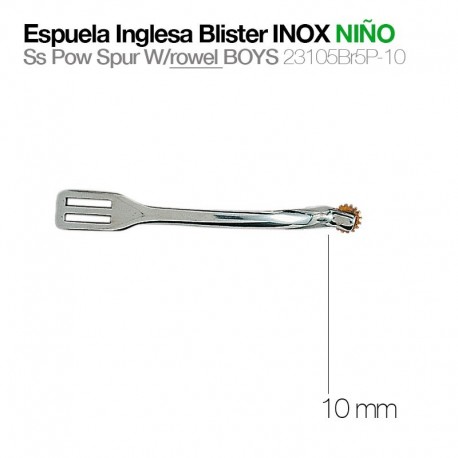 Espuela inglesa blister inox niño gallo 10 mm