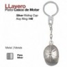 Llavero plata casco de montar