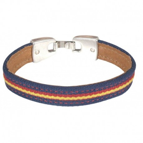 Pulsera piel lona Bandera España
