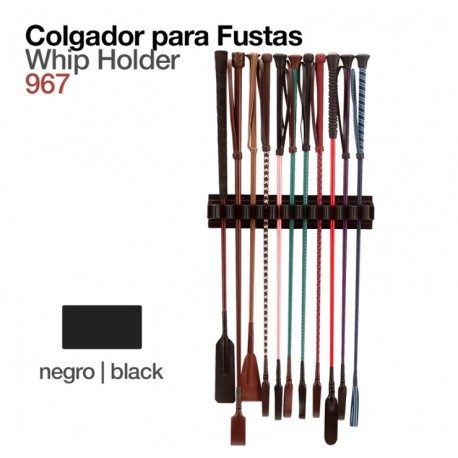 Colgador o soporte para fustas de caballo
