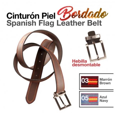 Cinturón piel bordado