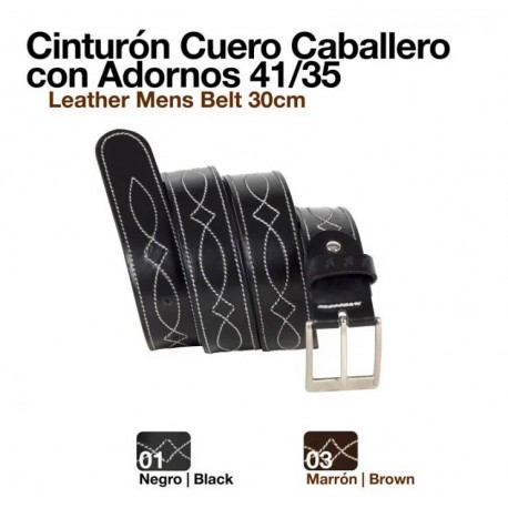 Cinturón cuero caballero con adornos