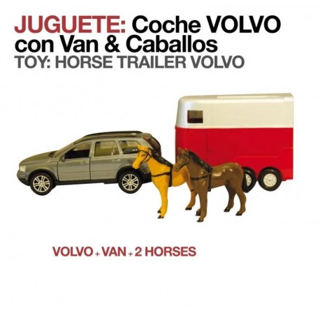 Juguete. Coche volvo con van & caballos