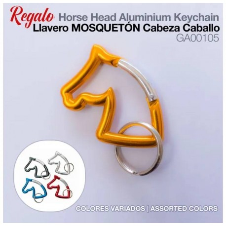 Llavero mosquetón cabeza caballo