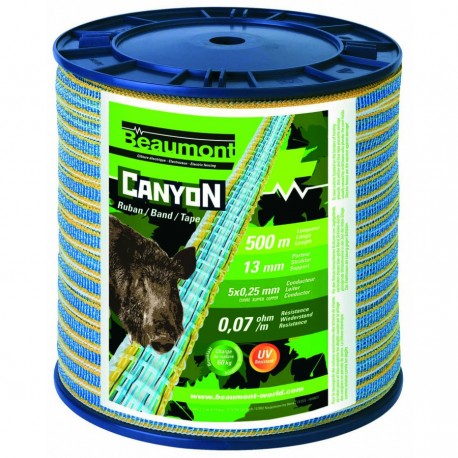 Cinta para animales salvajes azul-amarilla 500m 13mm