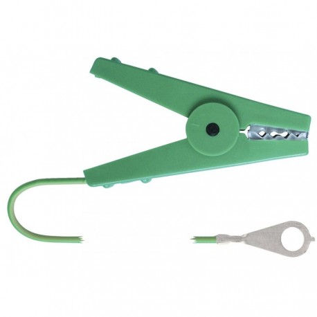 Pinza conexión verde cable 1m