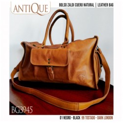 Bolso Zaldi Antique tostado cuero natural