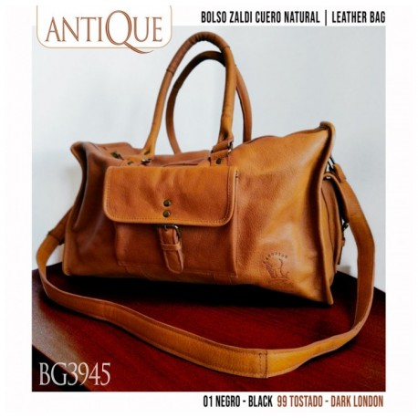 Bolso Zaldi Antique tostado cuero natural