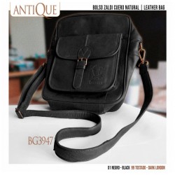 Bolso Zaldi Anitque negro cuero natural
